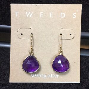 Tweeds goldwashed Sterling silver Amethyst earring